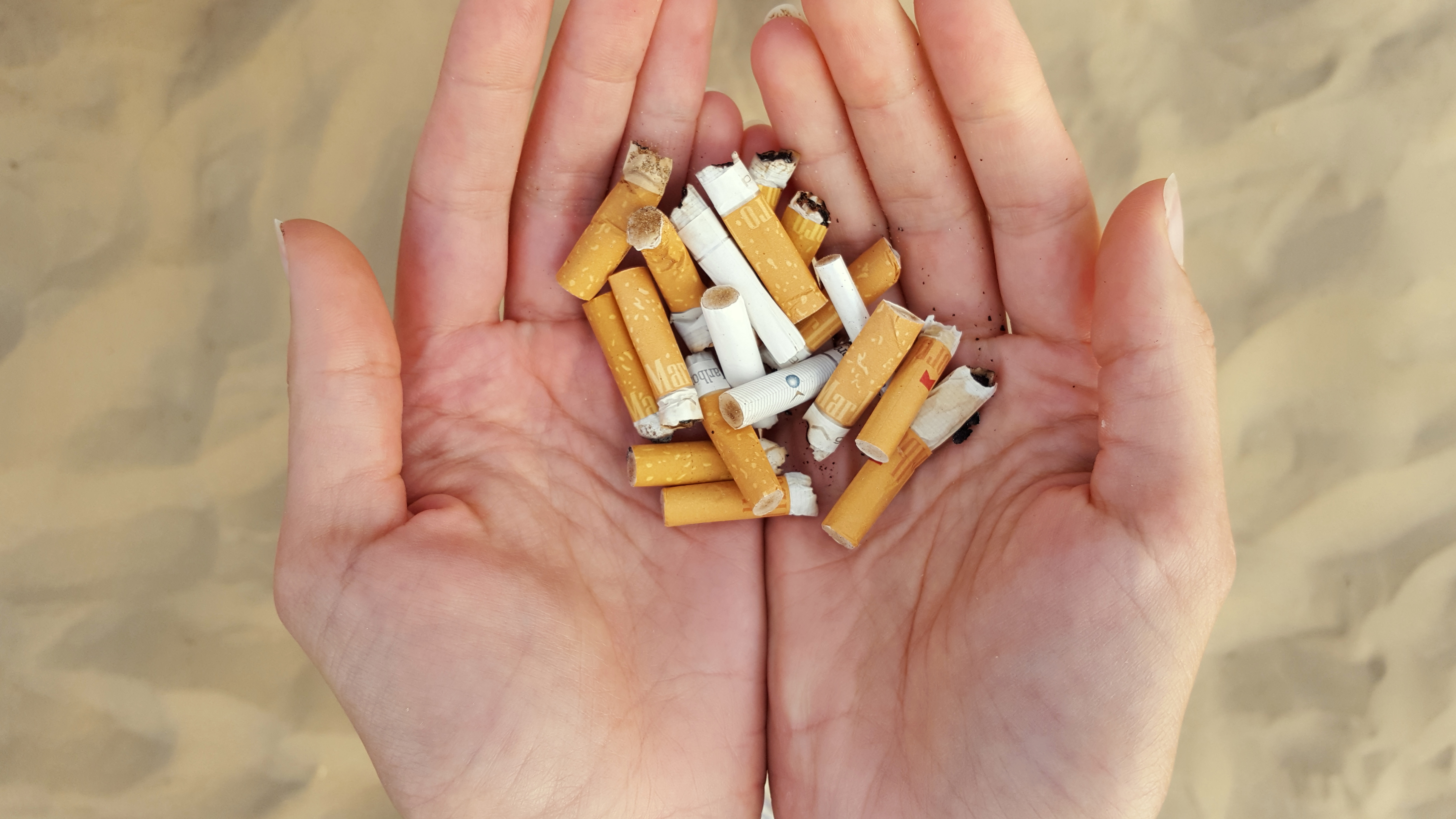 pollution des plages par les mégots de cigarettes