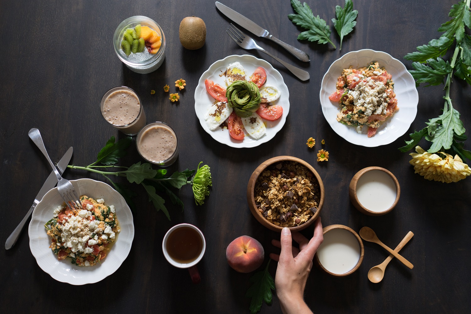 Un joli brunch entièrement fait maison, gourmand, sain et bio